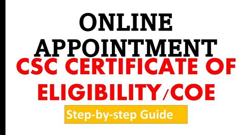 csc certificate of eligibility online appointment|CSC eServe .